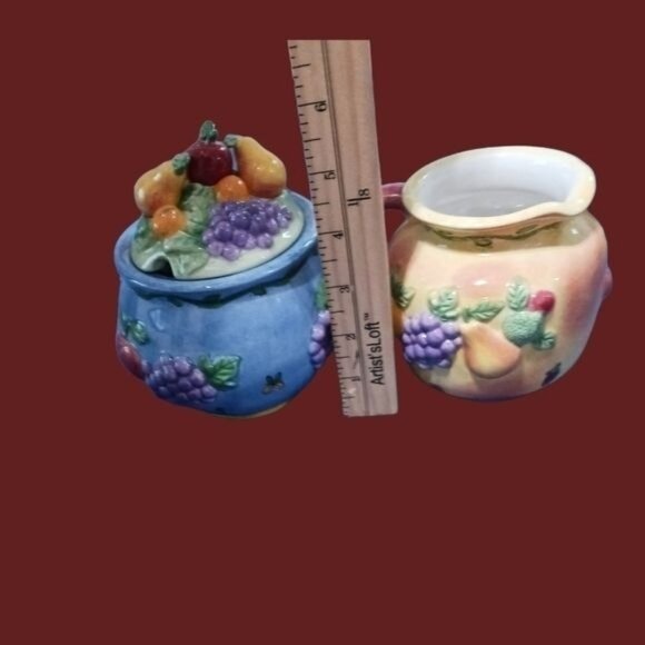 Sango sangria set of 7 pcs butter dish salt& pepper creamer& sugar lid - Picture 11 of 12